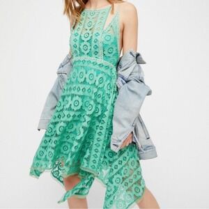 Free People Women Just Like Honey Kelly Lace Dress Size 0 NWT Mini Festival Boho